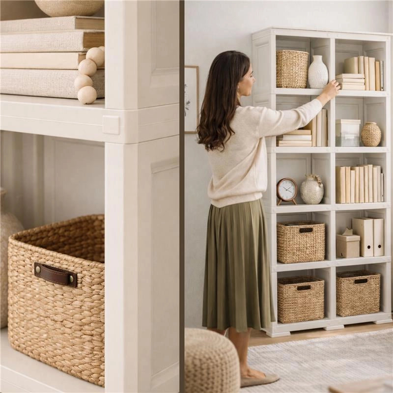 SCAFFALE 5 MODULI ANGORA 79X42,5X203 CM CON 2 PUNTALI – LIBRERIA VERTICALE ORGANIZZAZIONE CASA PER ZONA LIVING E STUDIO