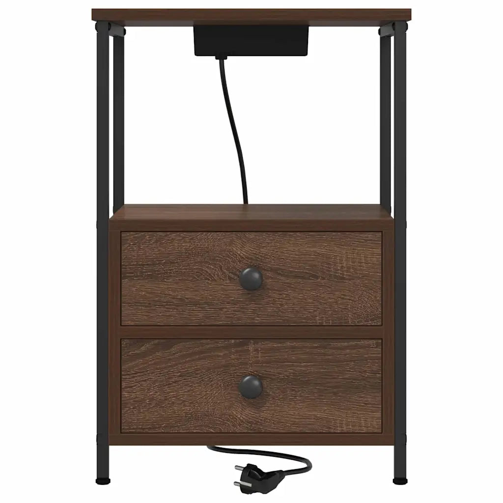 Armadio da Notte con cassetto Rovere Marrone 40 x 31 x 60 cm 859448