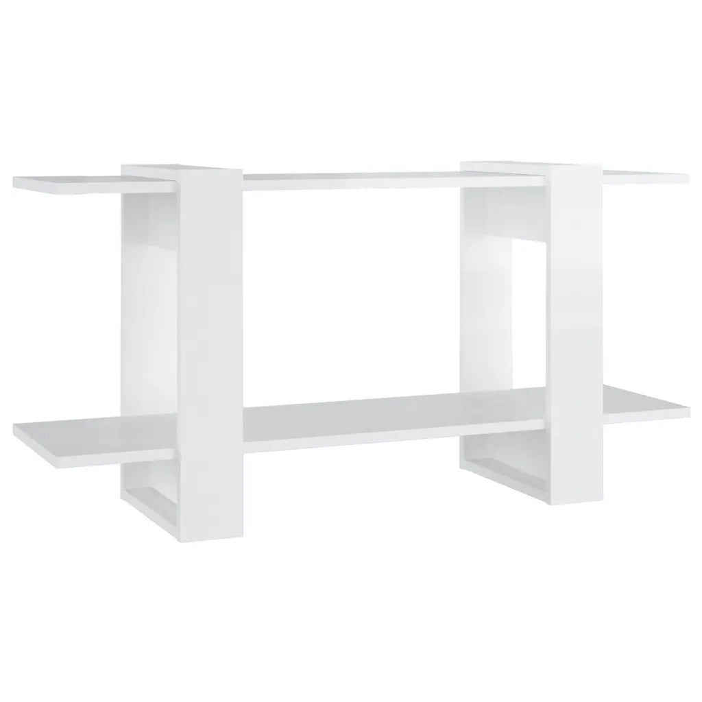 Libreria Bianco Lucido 100x30x51 cm in Legno Multistrato