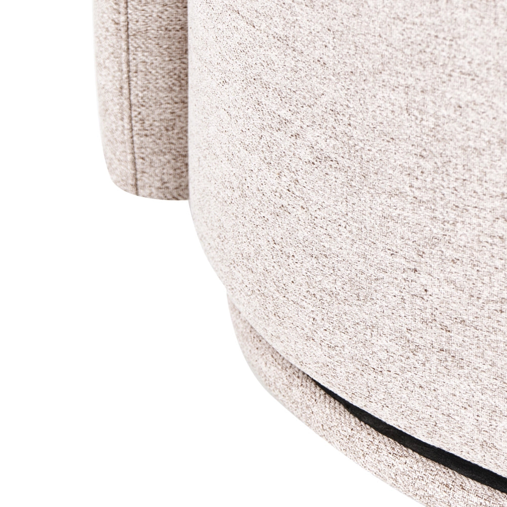 Poltrona girevole con 2 cuscini rivestimento in tessuto schienale arrotondato per soggiorno beige