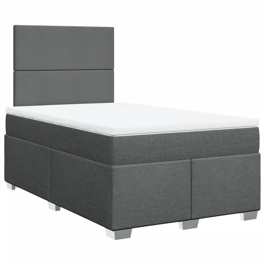 Giroletto a Molle con Materasso Grigio Scuro 120x200 cm Tessuto 3290449