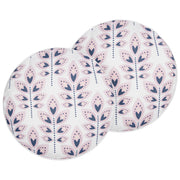 Set di 2 cuscini da giardino in poliestere beige ⌀ 40 cm Cuscino da lancio rettangolare con motivo a foglia dal design moderno