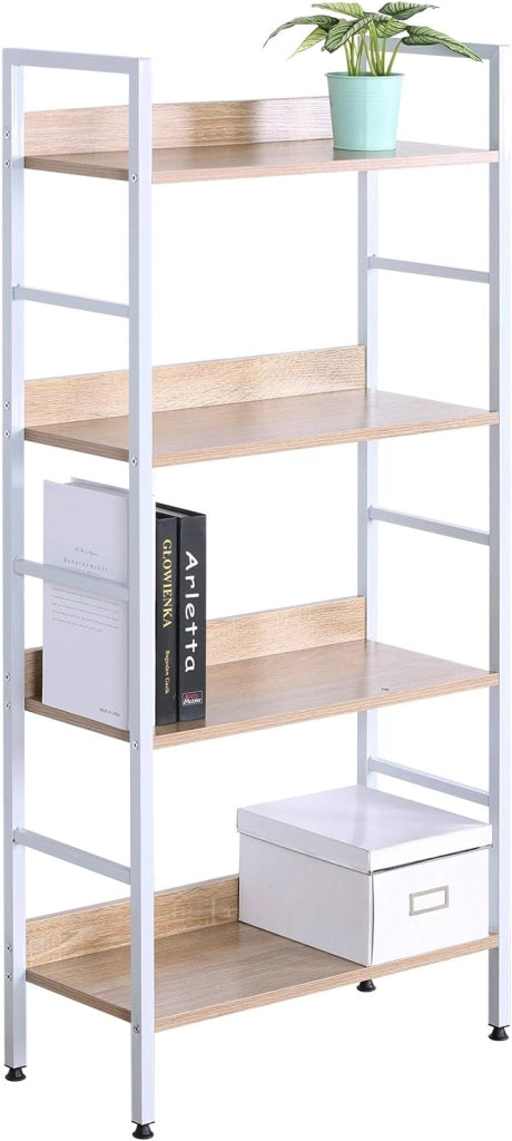 Libreria per Studio Ufficio Scaffale a 4 Ripiani Mensole in Legno Fioriera Porta Piante RGB9304hei