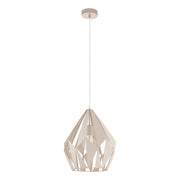 Lampadario A Sospensione Vintage Carlton-P Acciaio Albicocca Pastello 1 Luce E27
