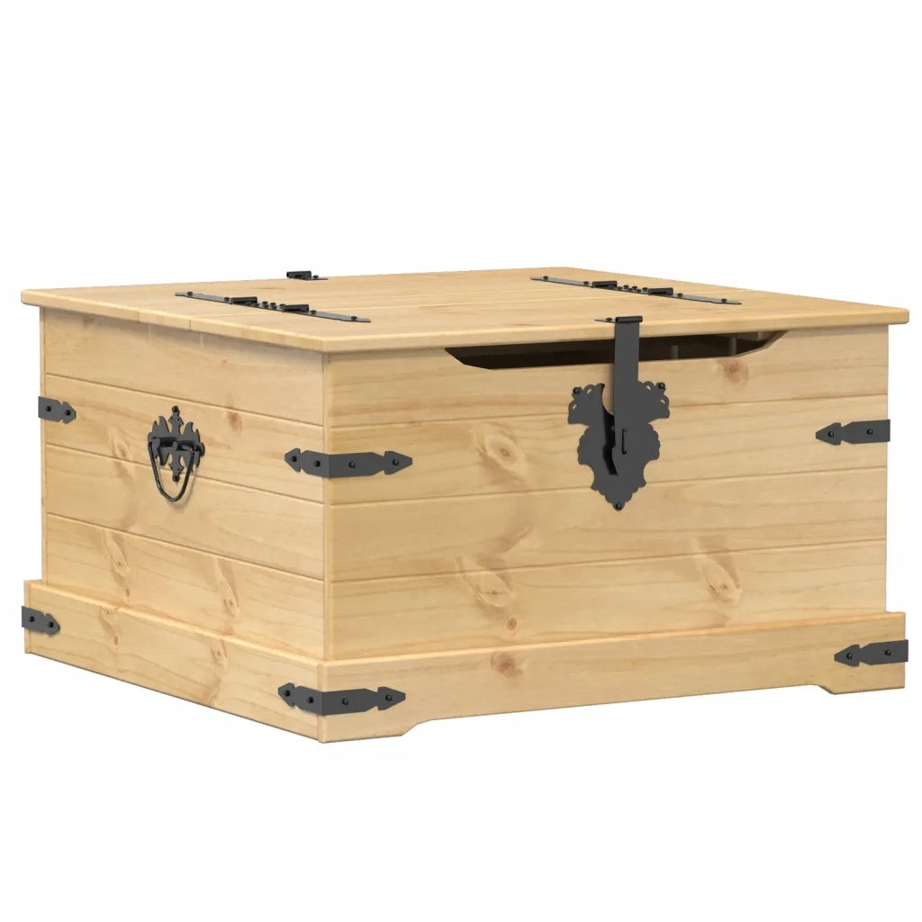 vidaXL Scatola Portaoggetti Corona 78x78x45 cm Legno Massello di Pino