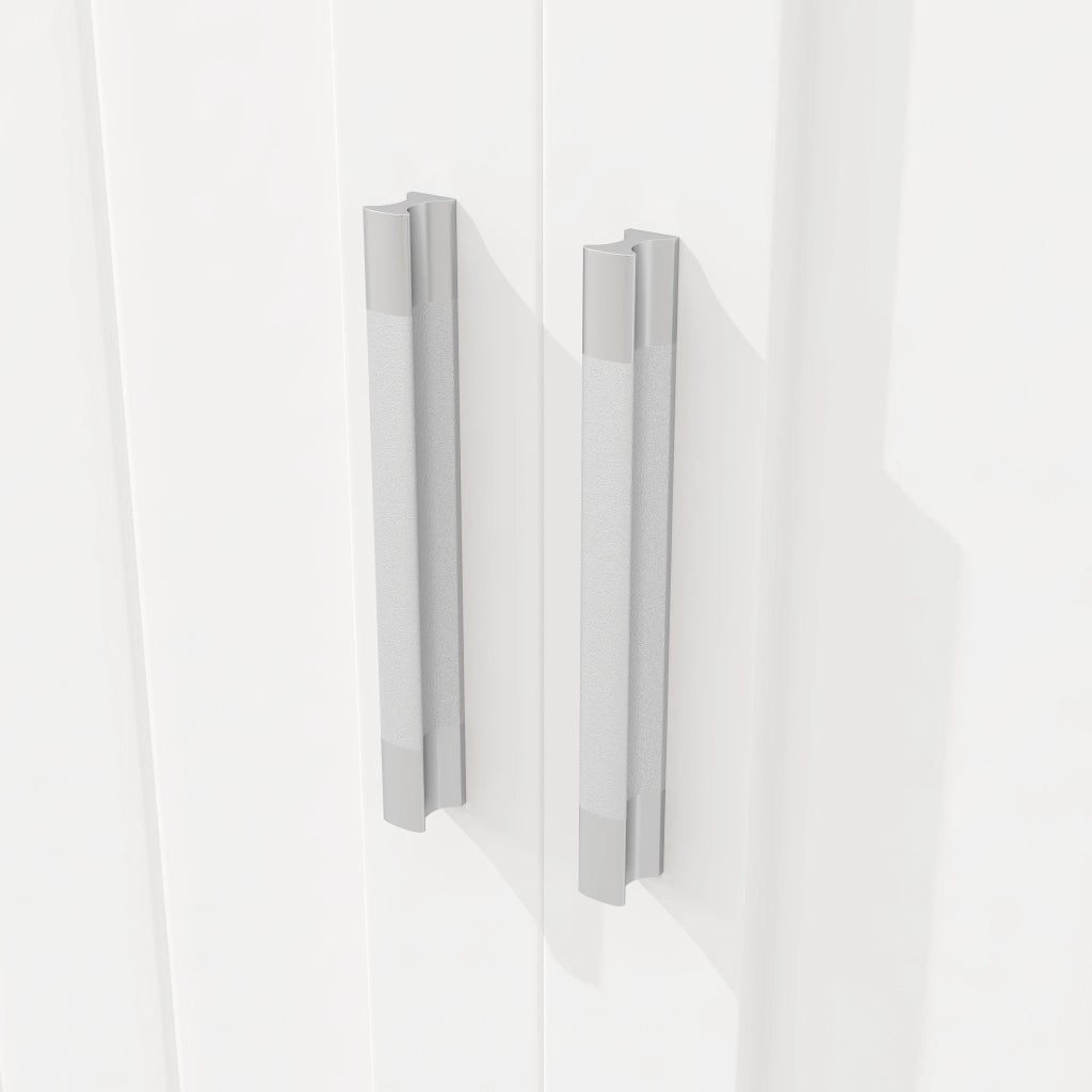 Vetrina da cucina alta con 5 ante e 1 cassetto con LED per cucina o soggiorno in MDF 104x40x180 cm Bianco