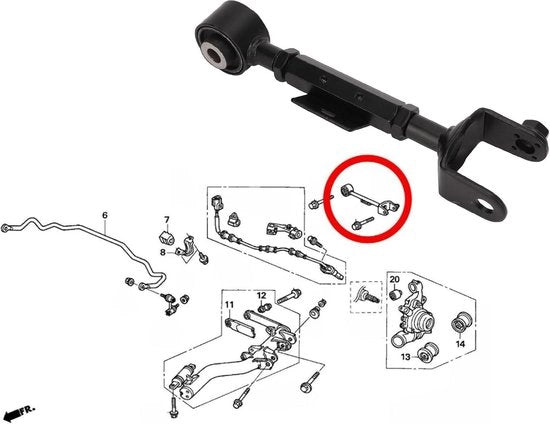 Draagarm Ophanging Verstelbaar per Camber per CR V 52390 S9A 981