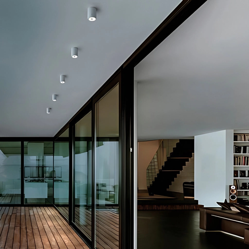 Sole Lampada da soffitto LED tonda in alluminio pressofuso grigio scuro 6W IP54, perfetta per illuminazione architettonica di interni ed esterni