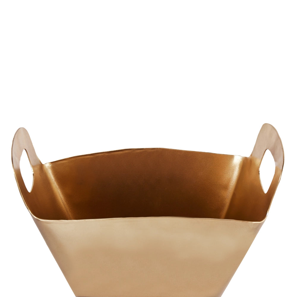 Secchiello per il ghiaccio in metallo dorato con manici Accessorio per la casa glamour moderno porta champagne