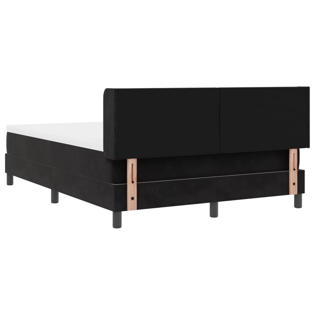 Letto con Box Spring e Materasso  Nero 140x200 cm Velluto