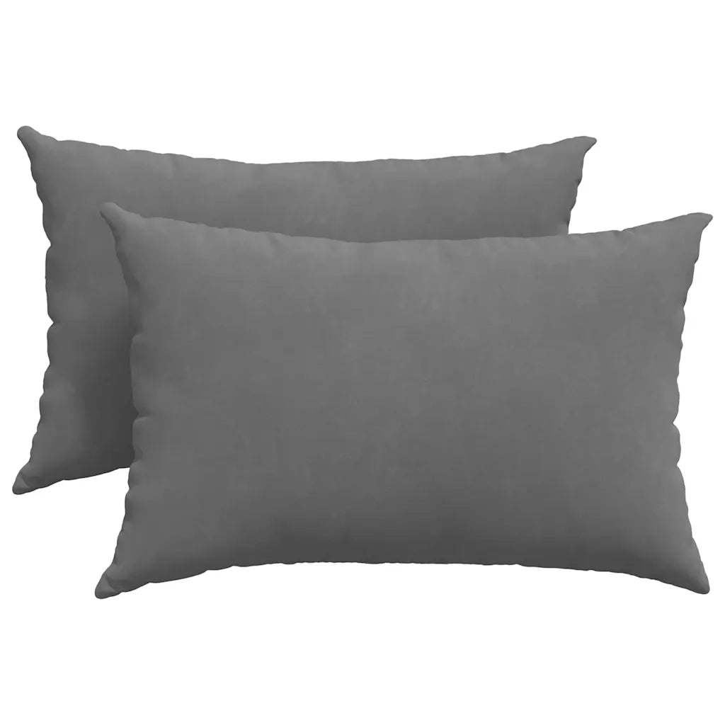 Cuscini da Divano 2 pz | Cuscini per sedie Grigio scuro 60 x 40 cm Tessuto