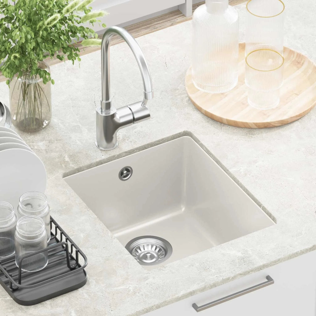 Lavello Bianco 370 x 460 mm 80% Quarzo e 20% Resina