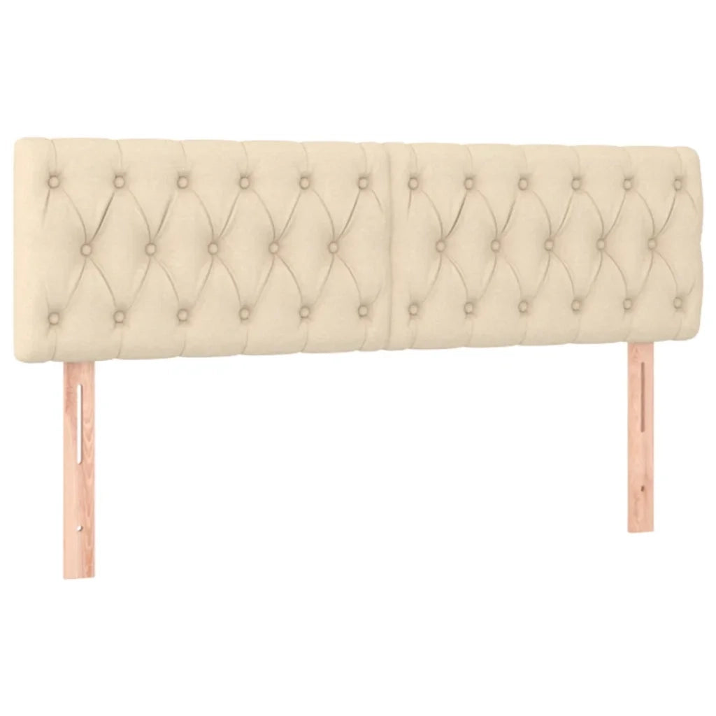 Letto a Molle con Materasso e LED Crema 140x190 cm in Tessuto
