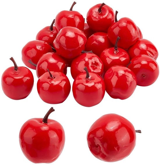 Mini Pere Rose - Decorazione per Casa e Feste - Finte Mele - Simulazione Frutta per Cucina e Fotografia -