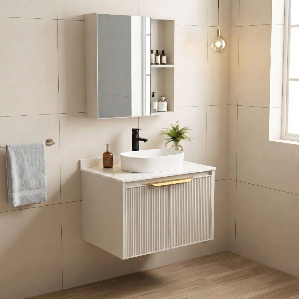 Set Di Mobili Da Bagno Con Top Marti 60cm Beige