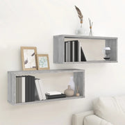 Mensole Cubo Muro 2 pz Grigio Sonoma 60x15x23 cm in Multistrato 815927