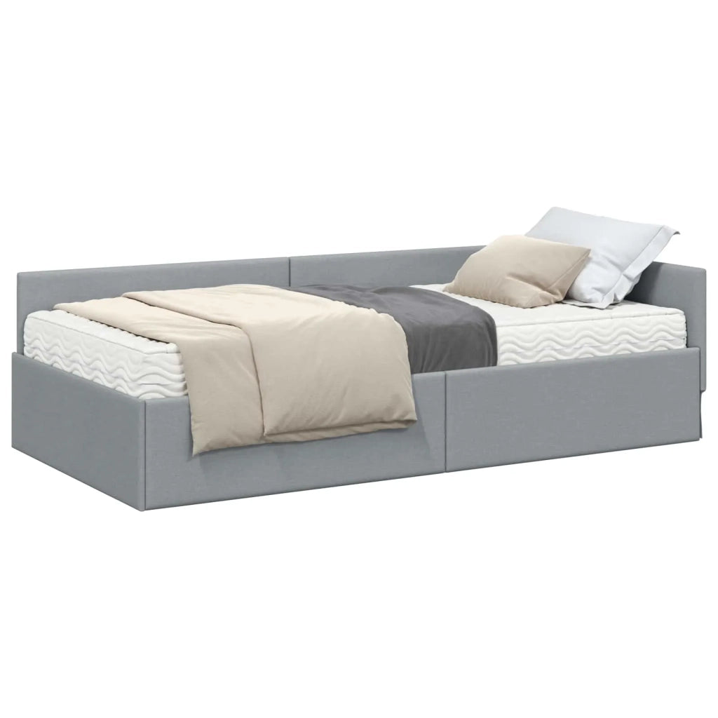 Struttura Letto Angolare con Materasso 2 pz-Giroletto con materasso Grigio chiaro 959694