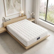 Materasso una piazza e mezza 140x200x25 cm a molle insacchettate 7 zone H2 H3 ortopedico con schiuma fredda e rivestimento in microfibra - bianco