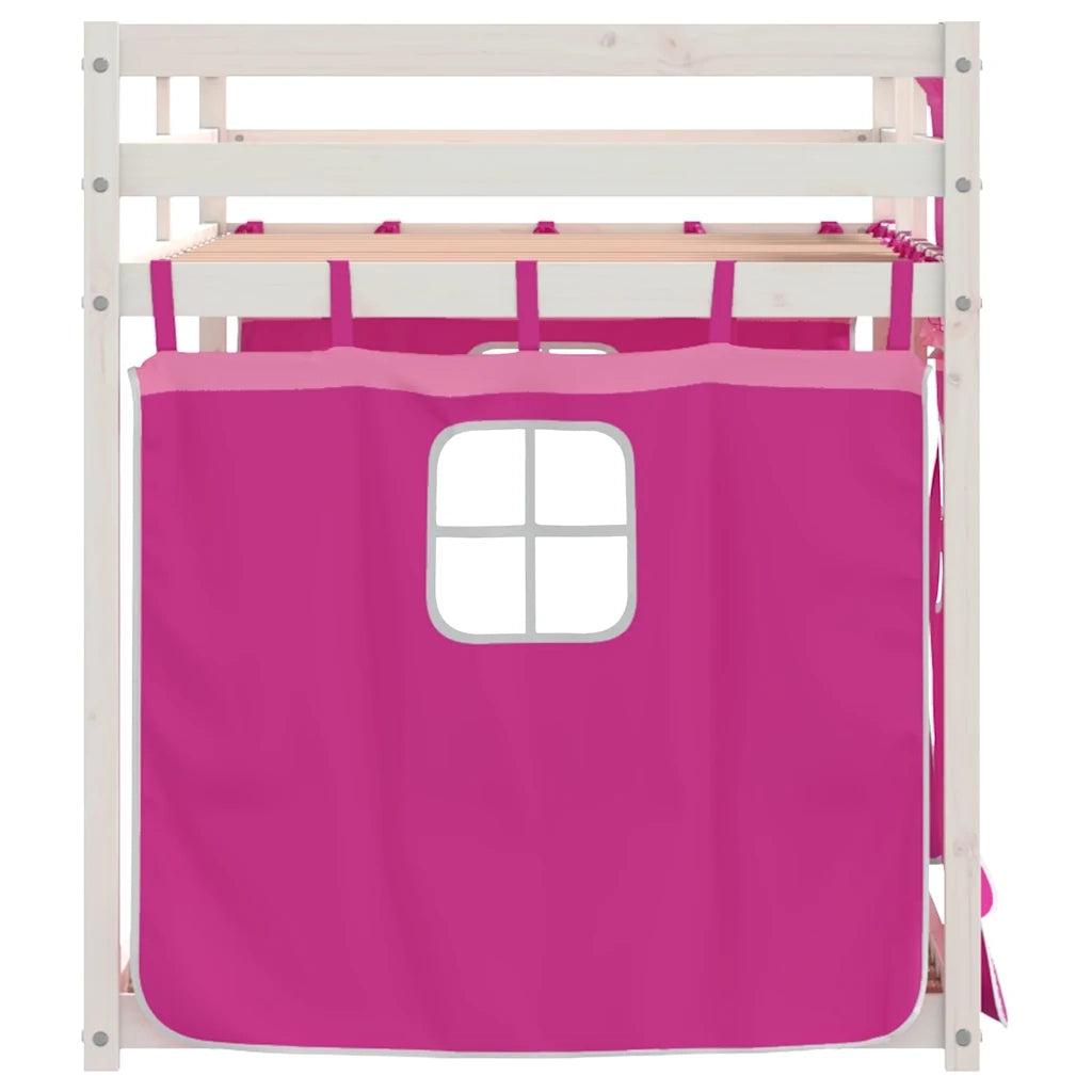 Letto a Castello senza Materasso Rosa 90x190 cm Legno di Pino