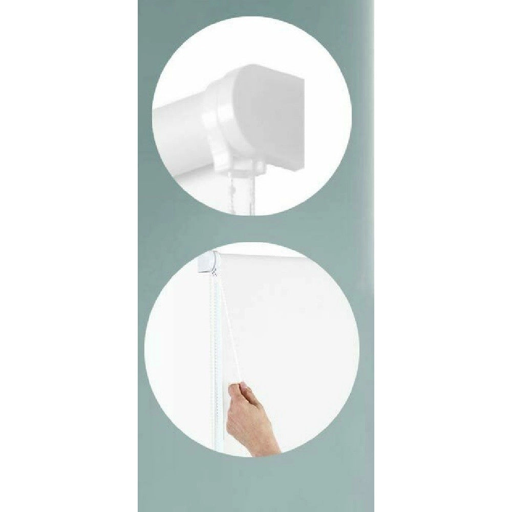 Trade Shop - Tenda Rullo Oscurante 100x180cm Bianco Con Catenina Tende Parasole Finestra Casa -