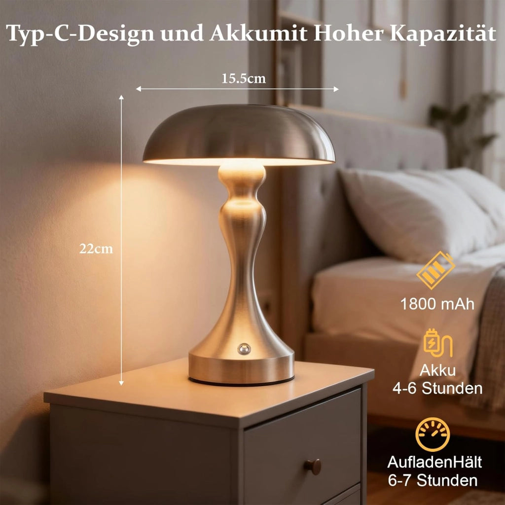 ZMH Lampada da tavolo LED wireless touch dimmerabile retrò vintage per comodino camera letto