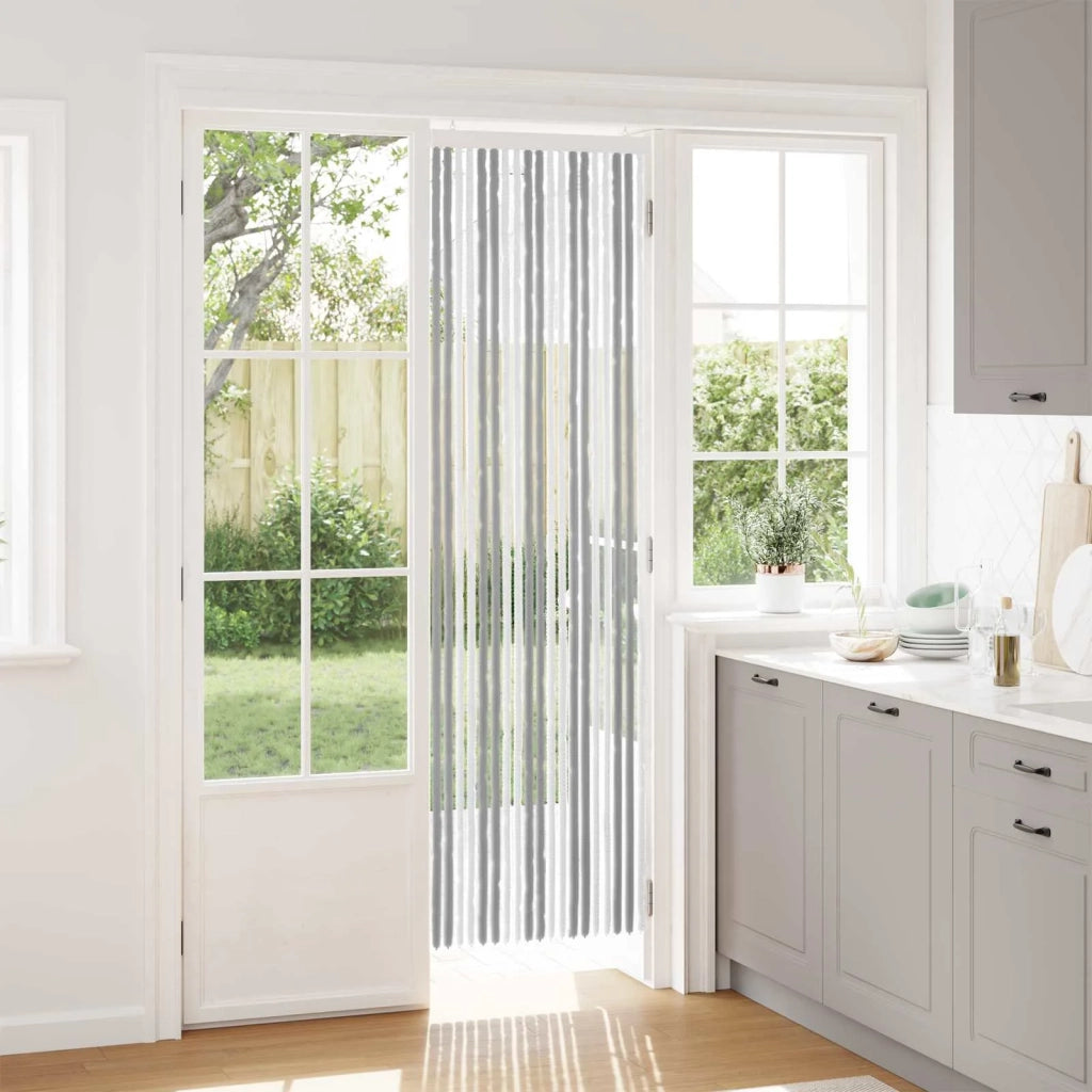 Tenda per insetti in chenille Grigio e Bianco 56 x 200 cm 42034454