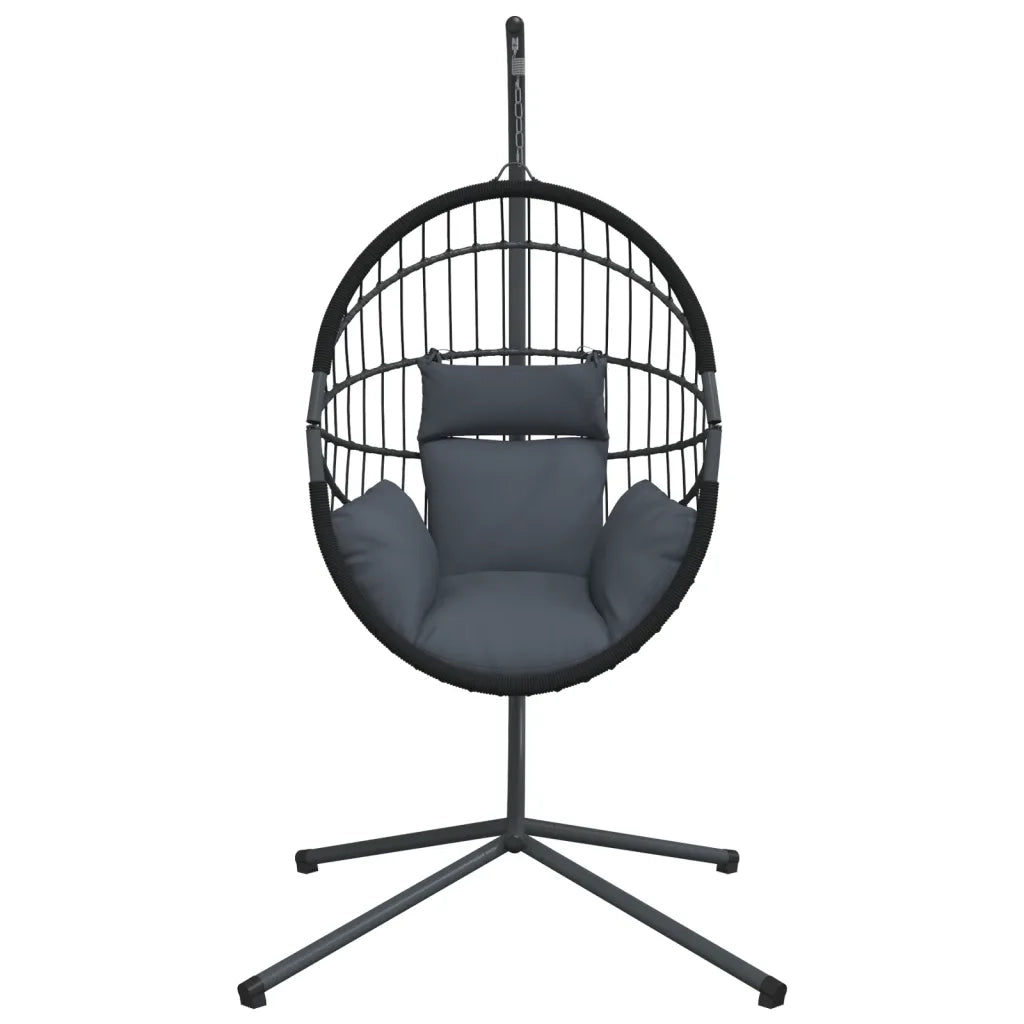 Sedia a Uovo Sospesa con Supporto Antracite Polyrattan/Acciaio 4007405
