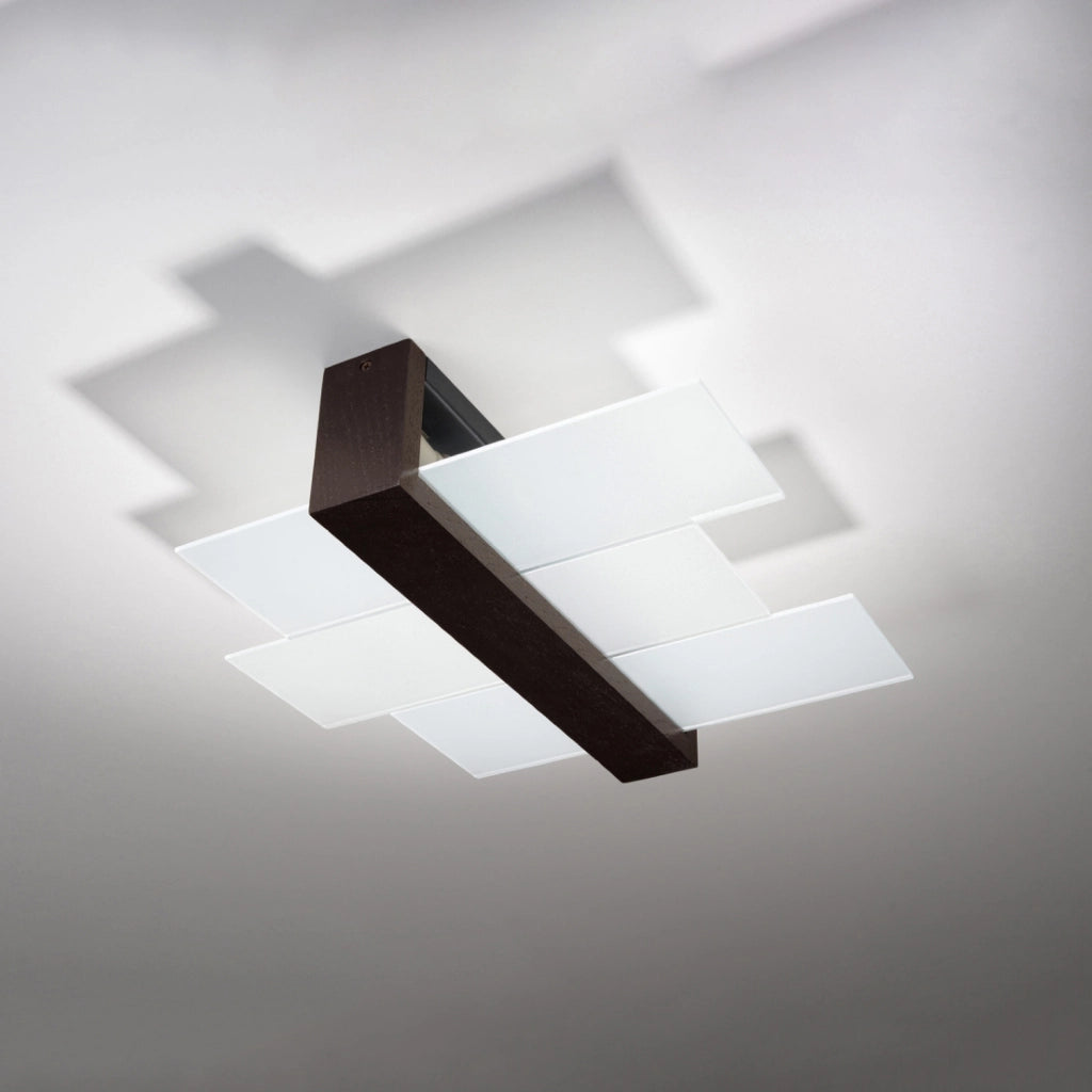 Plafoniera Pure Lume REBIRD 2 luci legno wengé E27
