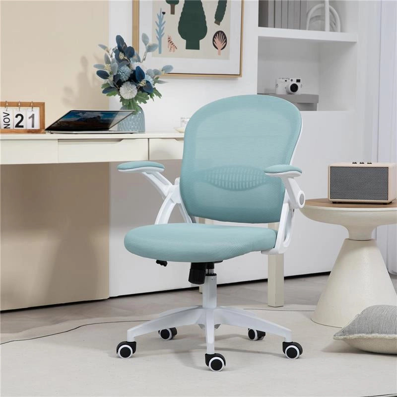 SEDIA DA UFFICIO ERGONOMICA CON SCHIENALE A RETE E ALTEZZA REGOLABILE, 65.5X61.5X88-97.5CM, AZZURRO