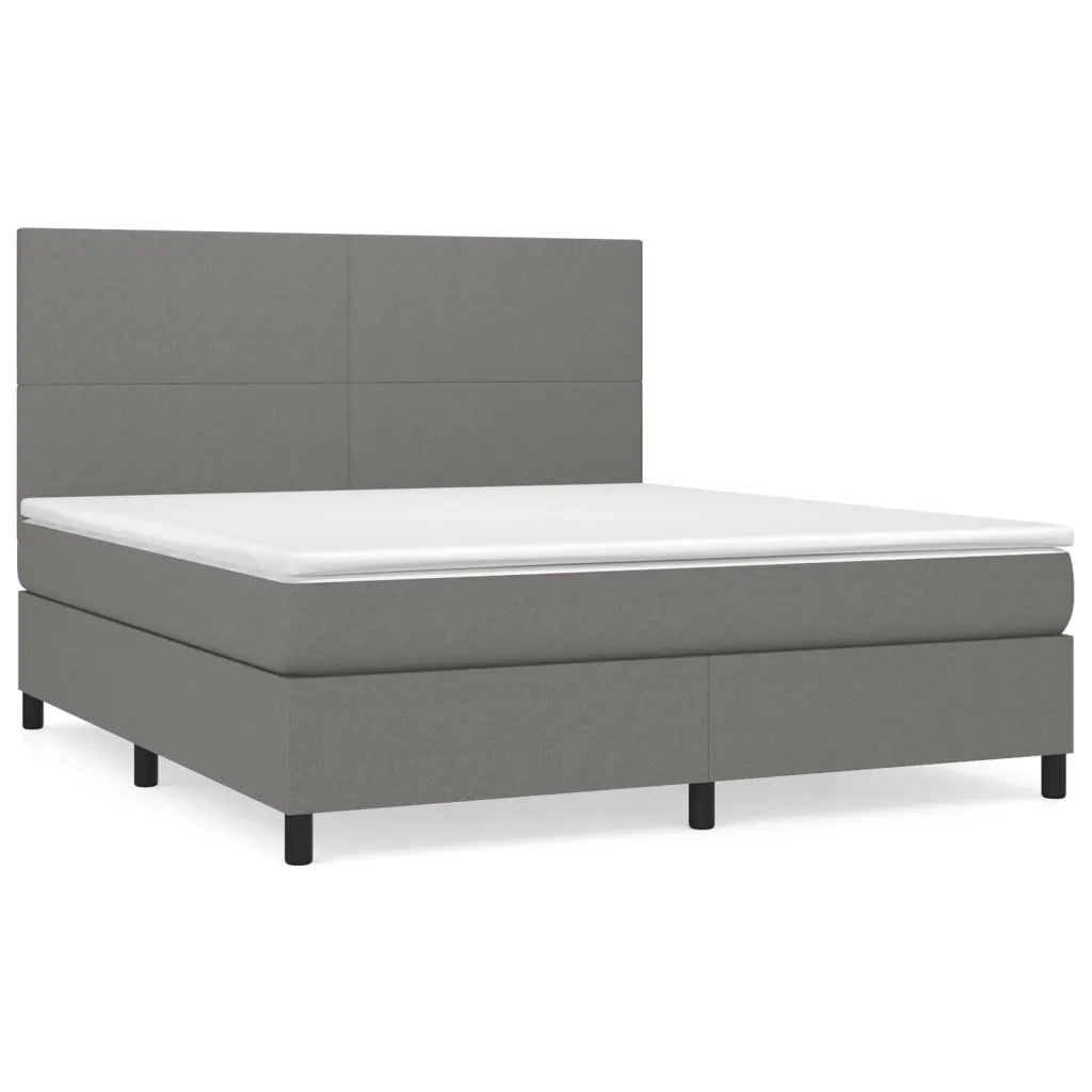 Giroletto a Molle con Materasso Grigio Scuro 160x200 cm Tessuto 3141626
