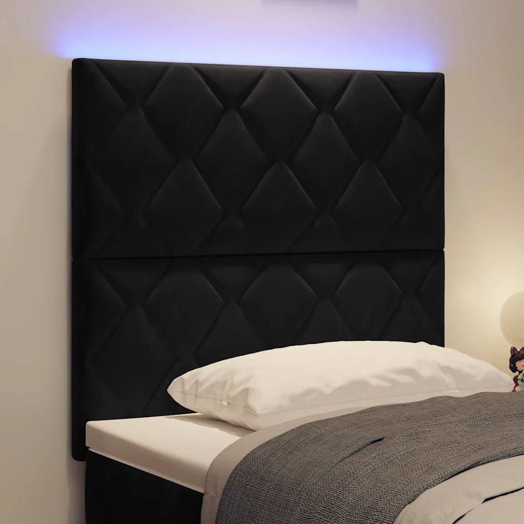 Testiera LED Nero 90 cm Velluto 3338497