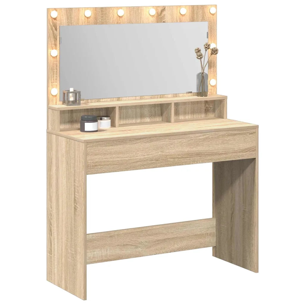 Tavolo da Trucco con specchio Rovere Sonoma 100 x 41 x 135 cm 865102