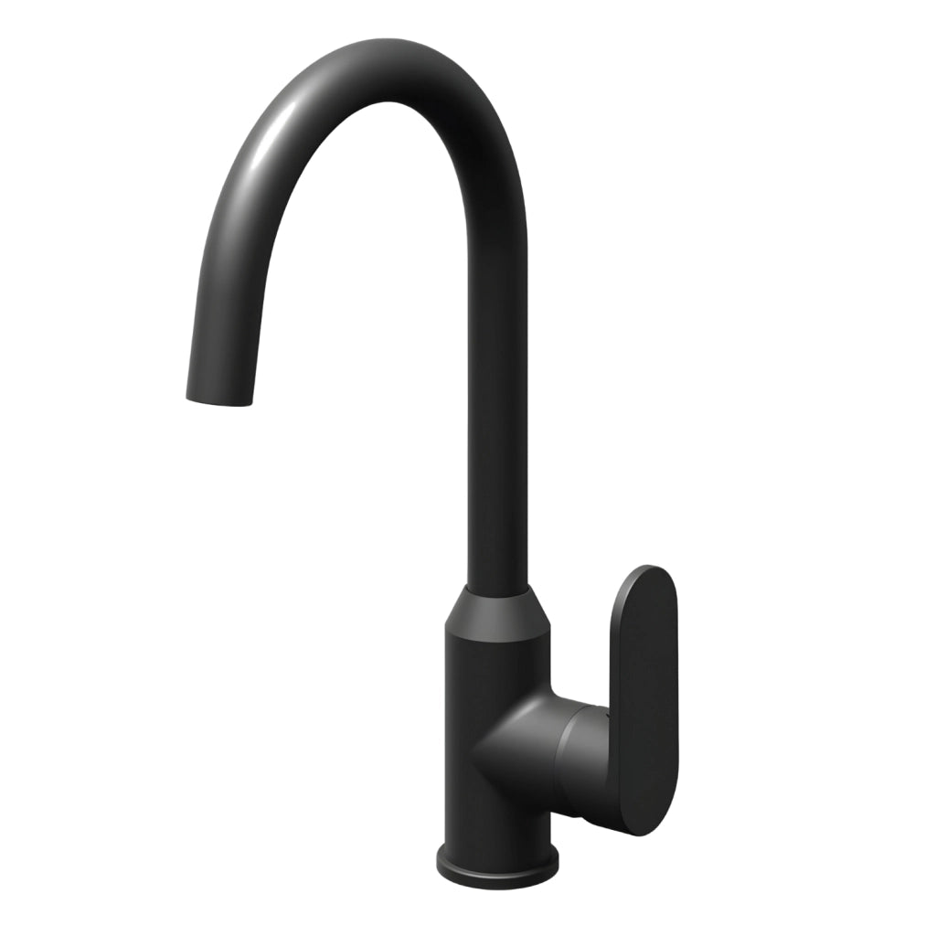 Miscelatore monocomando lavello cucina canna orientabile sofia installazione rapida *** finitura- nero opaco, confezi...