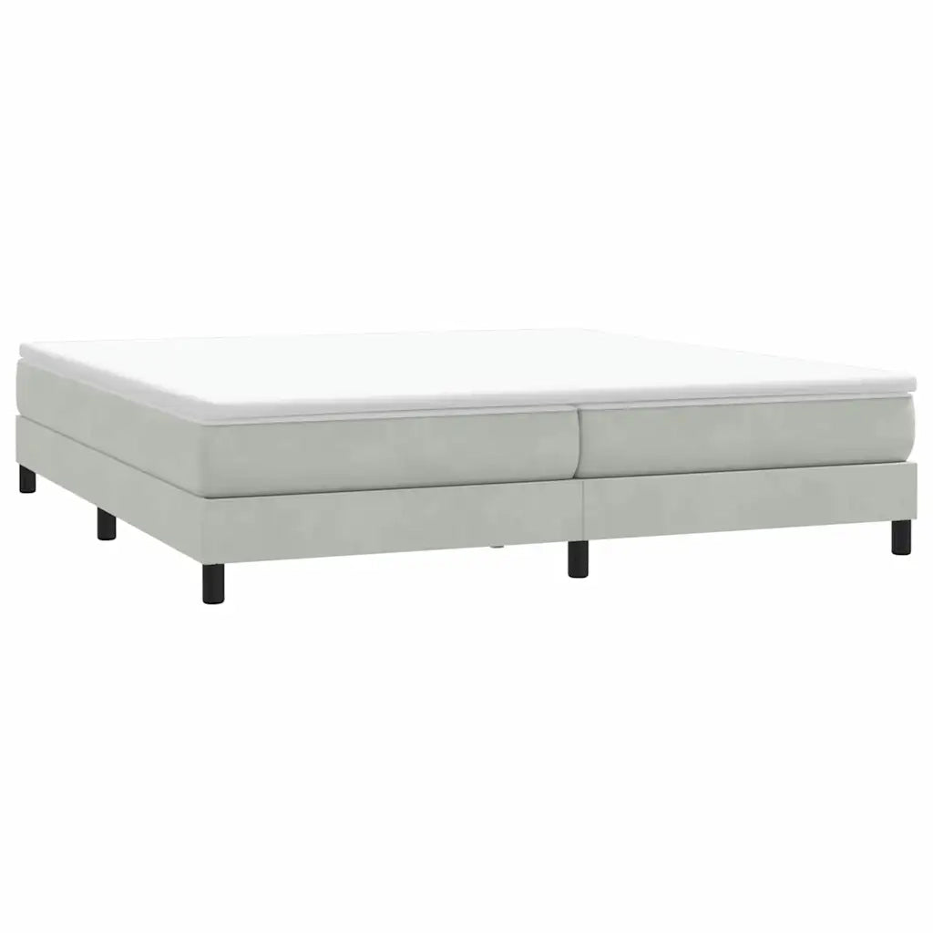 Letto a Molle senza Materasso Grigio Chiaro 200x210 cm Velluto 3315843