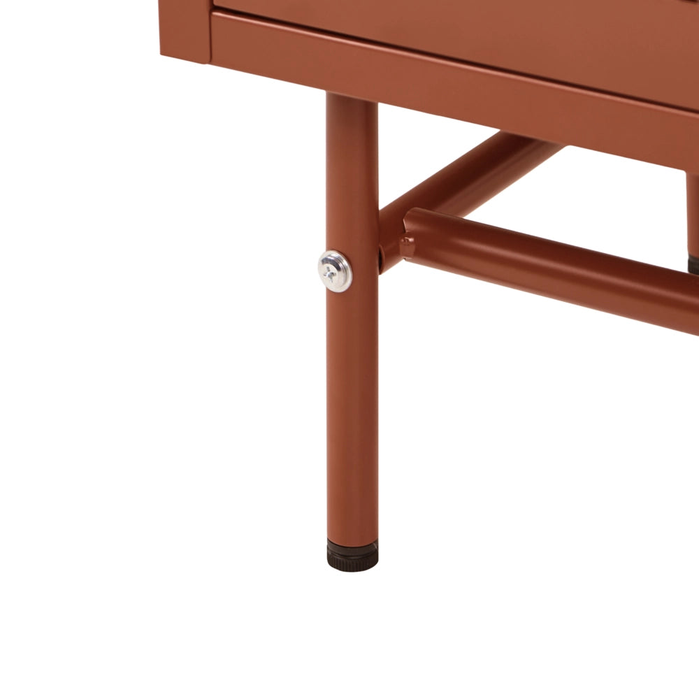 Credenza in acciaio con vetro scanalato, 2 ante, ripiani regolabili ruggine ripiani regolabili design moderno e industriale