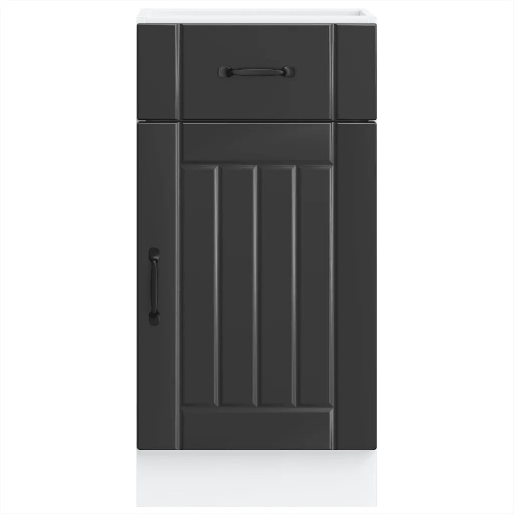 Base da Cucina Lucca Nero in Legno Multistrato