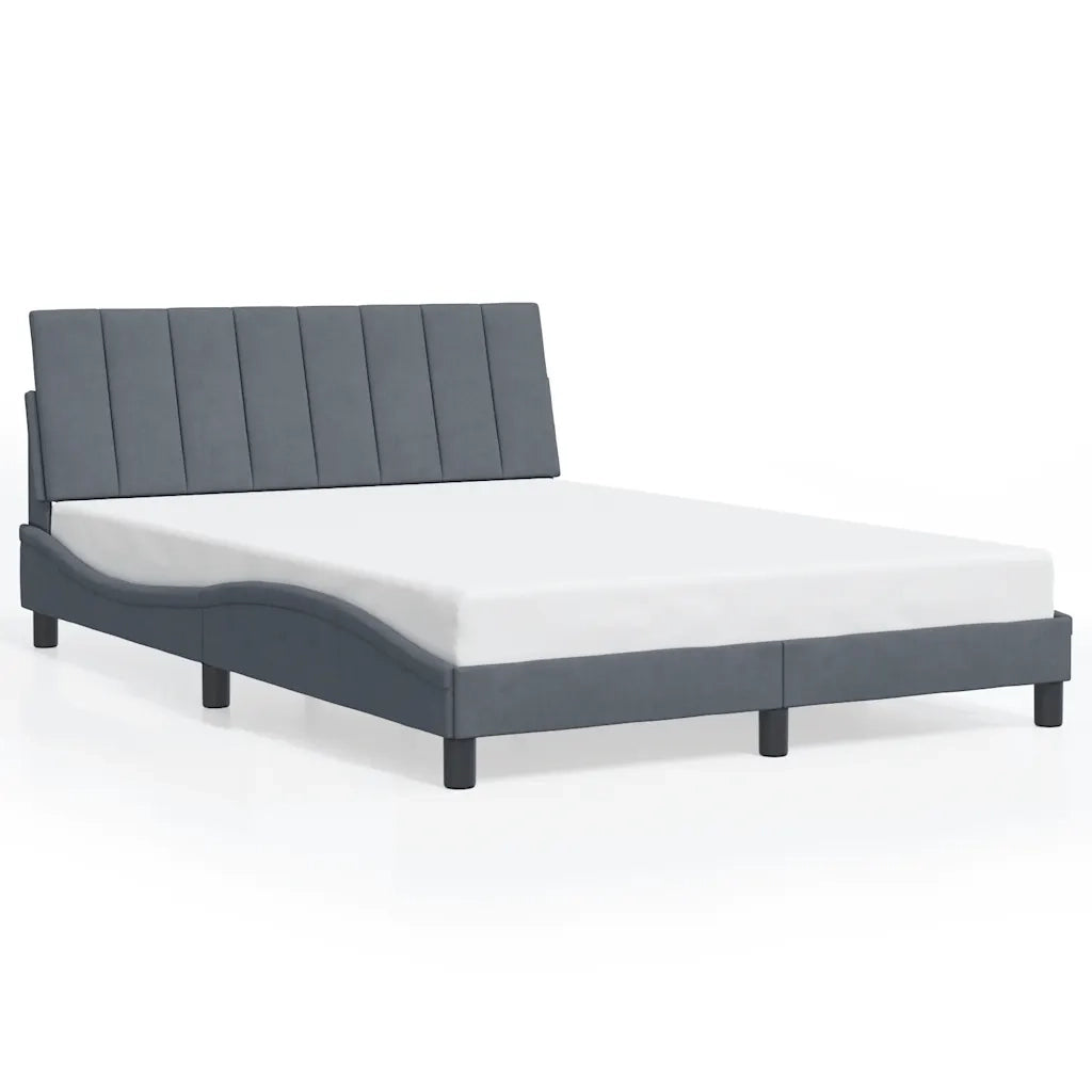 Giroletto senza Materasso Hanko Grigio Scuro 140x190 cm Velluto