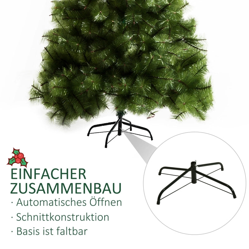 Albero di Natale artificiale da 210 cm, abete artificiale con 505 punte, decorazione per albero di Natale con supporto in metallo per uso interno.