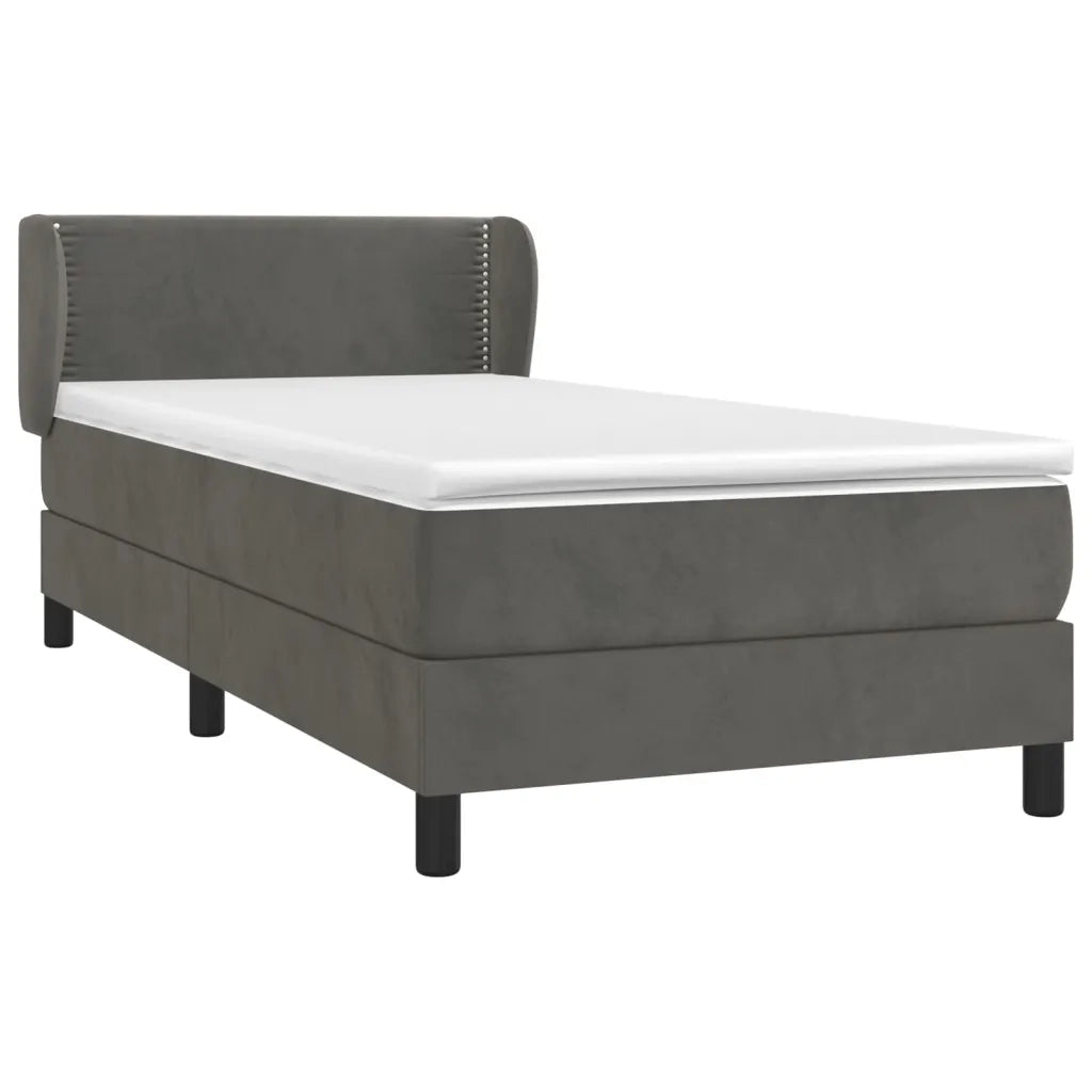 Giroletto a Molle con Materasso Grigio Scuro 100x200 cm Velluto 3127416