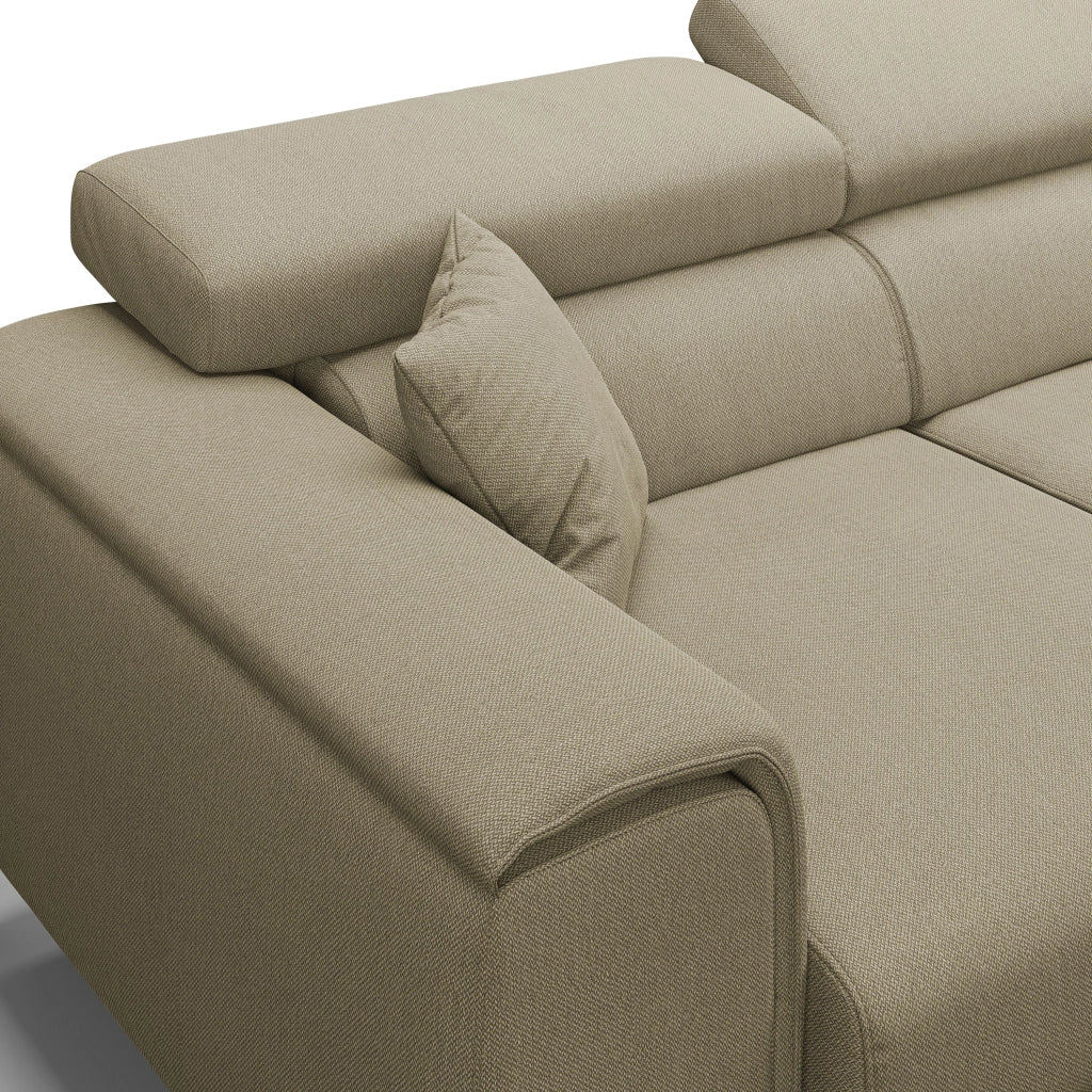 Fusion Divano con 3 sedute allungabili in tessuto smacchiabile T05 260 cm cammello