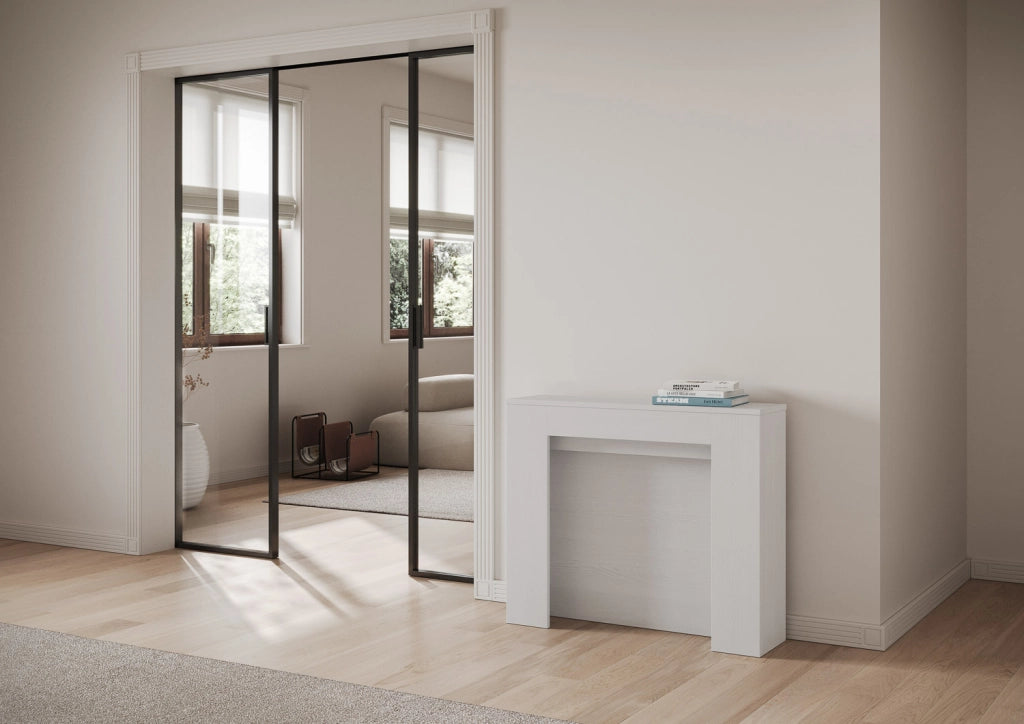 Consolle allungabile 90x25/211 cm Kivra Bianco Frassino