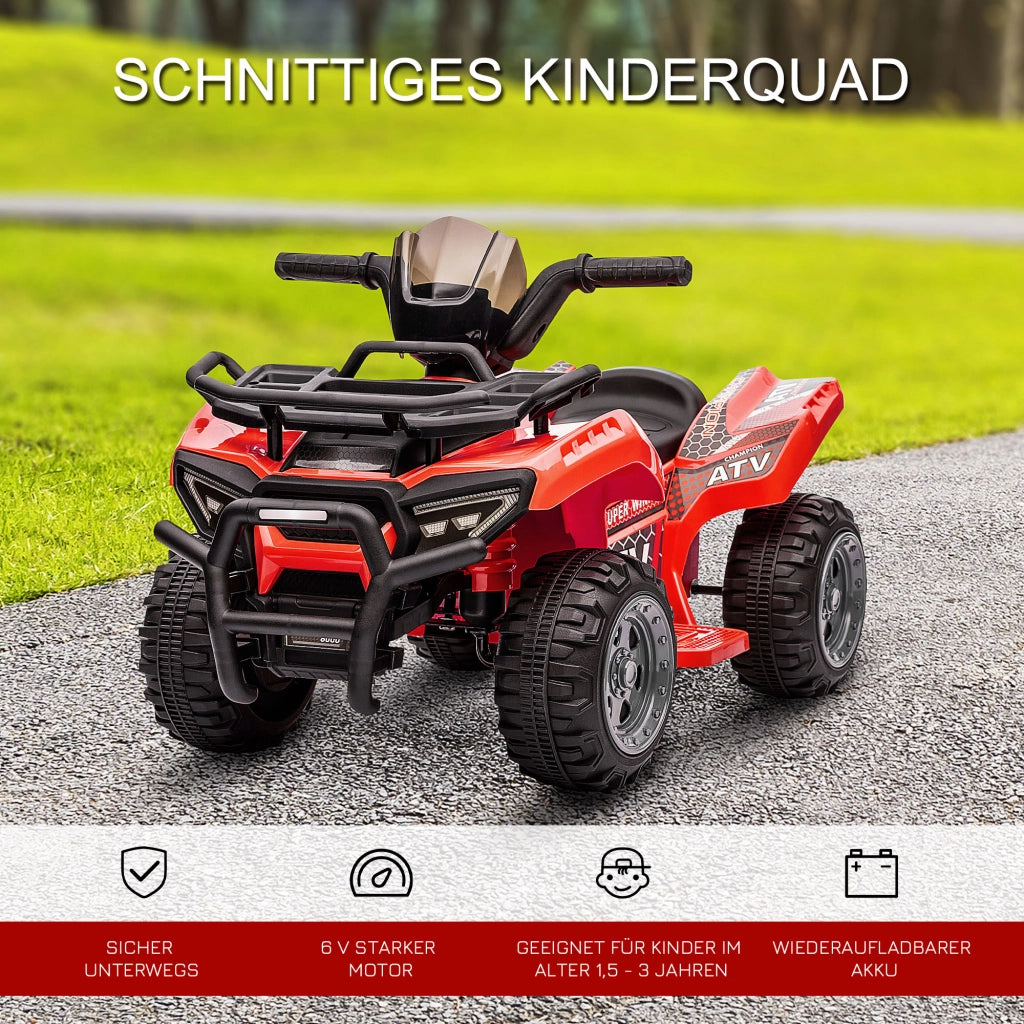 Quad Elettrico 6V per Bambini ¨C Xylo ¨C Rosso con Musica 1,5-3 Anni