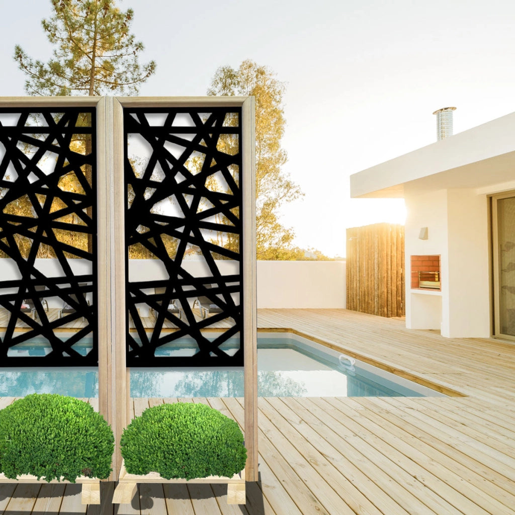 DIAGONAL MEDIUM - Separè  - Paravento modulabile - 70x190cm - in Legno e PVC Colore: nero