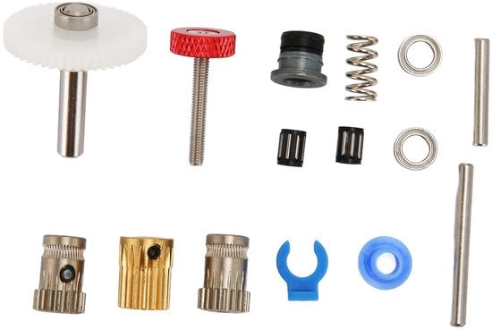 Kit di Estrusore a Doppia Ruota - 15 pezzi - Acciaio Laminato - Compatibile con PRUSA/Bowden/Sherpa - Accessori Completi - Installazione Facile - Componenti per Stampante 3D