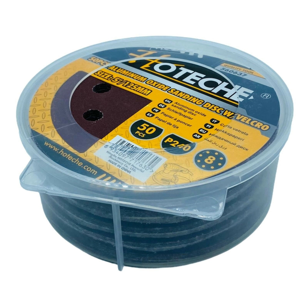 50 Dischi abrasivi con velcro per levigatrice orbitale diametro 125 mm 8 fori