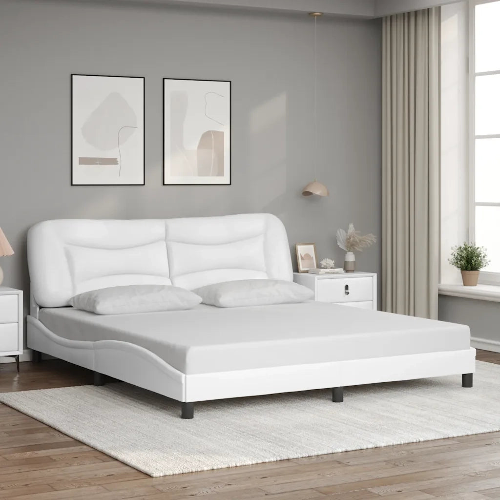 Giroletto con Testiera Bianco 180x200 cm in Similpellecod mxl 114650