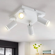 ZMH Faretto da soffitto bianco 4 lampadine faretto moderno GU10 orientabile per interni in metallo