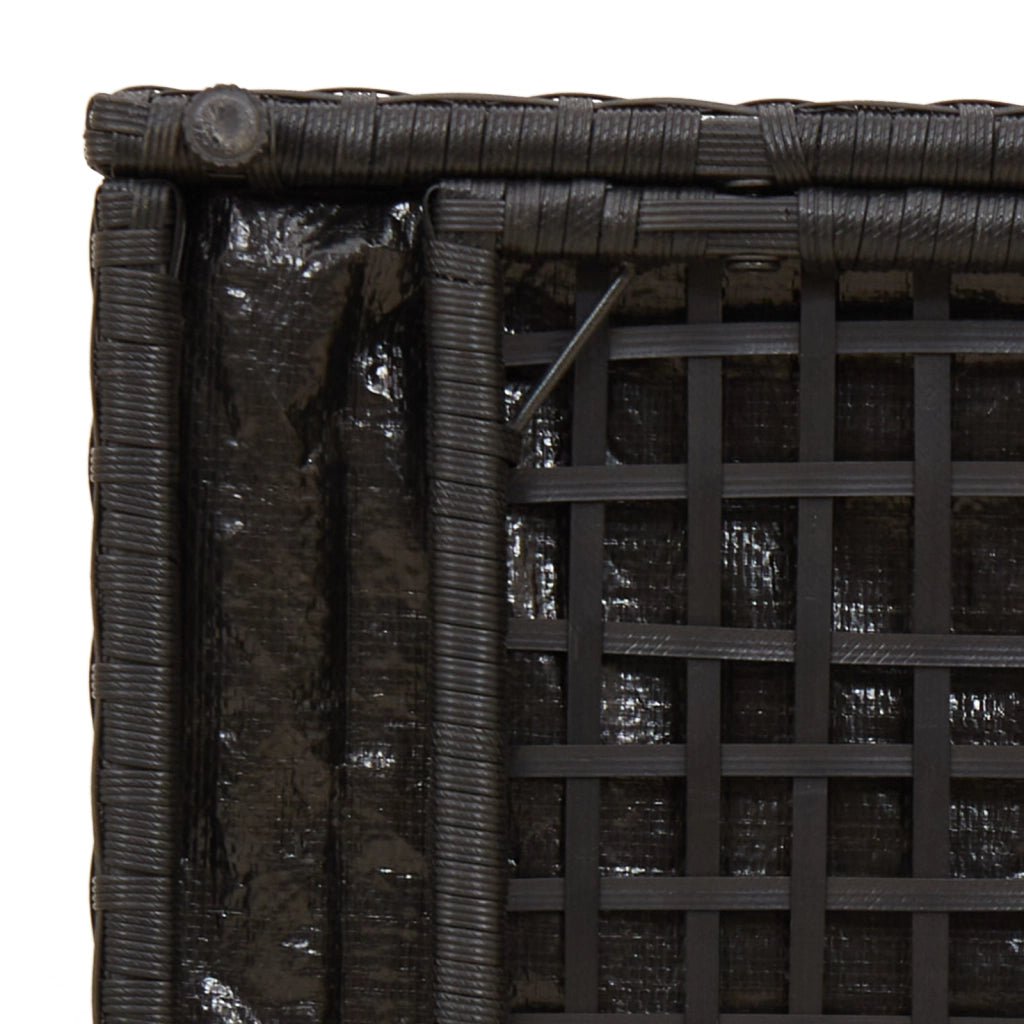 Scatola di Stoccaggio per Esterni Nero e Panna Rattan, Poliestere