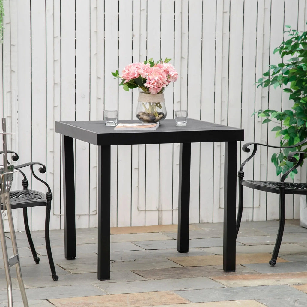 Tavolo da Giardino 78x78 cm Tavola da Pranzo Effetto Legno Nero