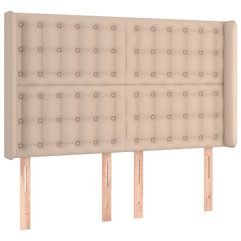 Testiera a LED-Testata con LED Cappuccino 147x16x118/128 cm in Similpelle